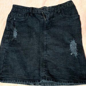 Black Jean Skirt